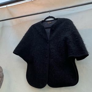 c   Vintage Glentex silk evening over coat. Black Medium